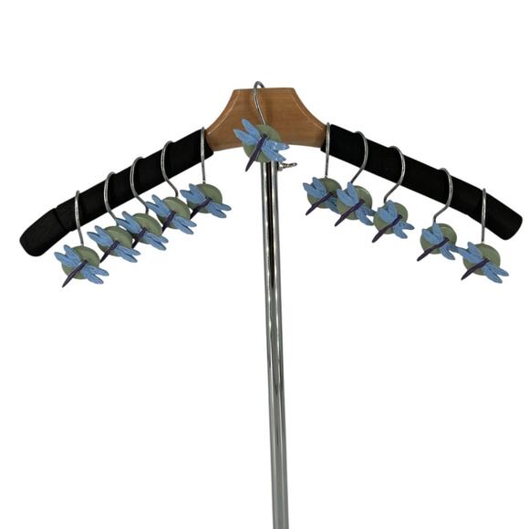 Dragonfly Accent Shower Curtain Rings Hooks Nature Inspired Bath Decor - Picture 1 of 11